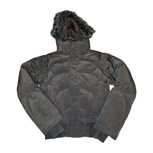 THE NORTH FACE 2006 Sz S PRODIGY 600 Brown Faux Fur Hood Goose Down Parka Jacket